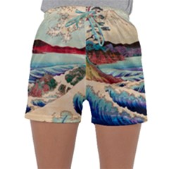 Wave Japanese Mount Fuji Sleepwear Shorts