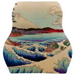 Wave Japanese Mount Fuji Car Seat Velour Cushion  by Wegoenart