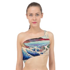 Wave Japanese Mount Fuji Spliced Up Bikini Top 