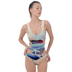 Wave Japanese Mount Fuji Side Cut Out Swimsuit