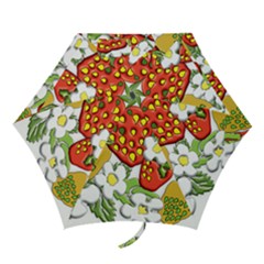 Strawberries Berry Strawberry Leaves Mini Folding Umbrellas by Wegoenart