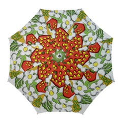 Strawberries Berry Strawberry Leaves Golf Umbrellas by Wegoenart