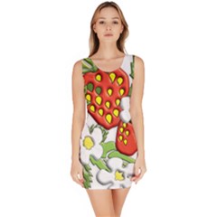 Strawberries Berry Strawberry Leaves Bodycon Dress by Wegoenart