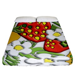 Strawberries Berry Strawberry Leaves Fitted Sheet (king Size) by Wegoenart