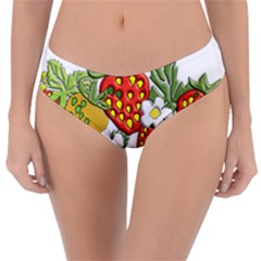 Strawberries Berry Strawberry Leaves Reversible Classic Bikini Bottoms by Wegoenart