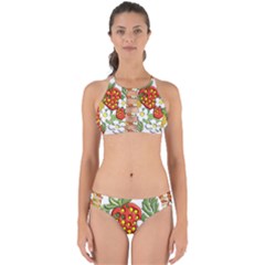 Strawberries Berry Strawberry Leaves Perfectly Cut Out Bikini Set by Wegoenart