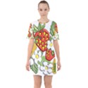 Strawberries Berry Strawberry Leaves Sixties Short Sleeve Mini Dress View1