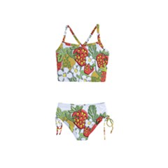 Strawberries Berry Strawberry Leaves Girls  Tankini Swimsuit by Wegoenart