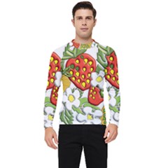 Strawberries Berry Strawberry Leaves Men s Long Sleeve Rash Guard by Wegoenart