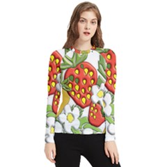 Strawberries Berry Strawberry Leaves Women s Long Sleeve Rash Guard by Wegoenart