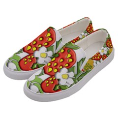 Strawberries Berry Strawberry Leaves Men s Canvas Slip Ons by Wegoenart