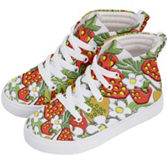 Strawberries Berry Strawberry Leaves Kids  Hi-top Skate Sneakers by Wegoenart