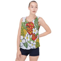 Strawberries Berry Strawberry Leaves Bubble Hem Chiffon Tank Top by Wegoenart