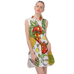 Strawberries Berry Strawberry Leaves Sleeveless Shirt Dress by Wegoenart