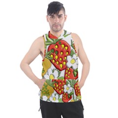 Strawberries Berry Strawberry Leaves Men s Sleeveless Hoodie by Wegoenart