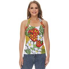 Strawberries Berry Strawberry Leaves Basic Halter Top