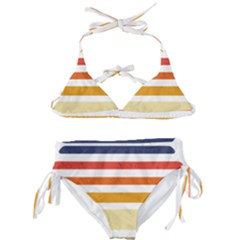 Illustration Retro Sun Sunset Vintage Graphic Kids  Classic Bikini Set by Wegoenart