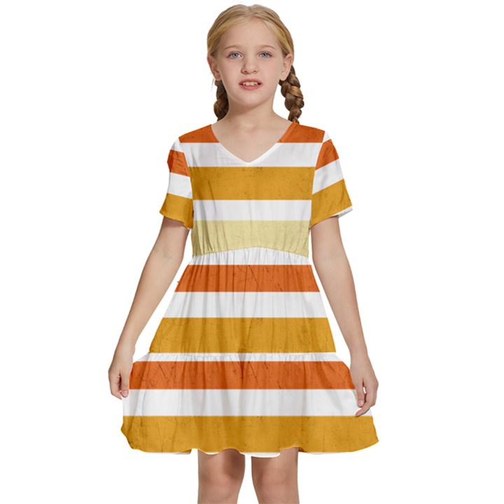 Illustration Retro Sun Sunset Vintage Graphic Kids  Short Sleeve Tiered Mini Dress