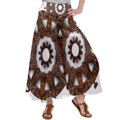 Gear Clockwork Decorative Fancy Satin Palazzo Pants by Wegoenart