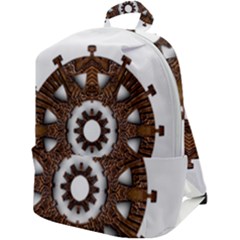 Gear Clockwork Decorative Fancy Zip Up Backpack by Wegoenart