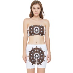 Gear Clockwork Decorative Fancy Stretch Shorts And Tube Top Set by Wegoenart