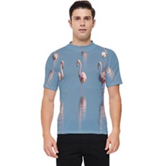 Flamingo Birds Plumage Sea Water Animal Exotic Men s Short Sleeve Rash Guard by artworkshop