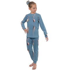 Flamingo Birds Plumage Sea Water Animal Exotic Kids  Long Sleeve Set  by artworkshop