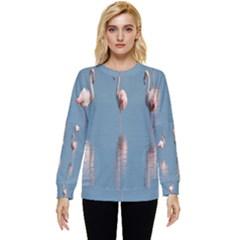 Flamingo Birds Plumage Sea Water Animal Exotic Hidden Pocket Sweatshirt by artworkshop