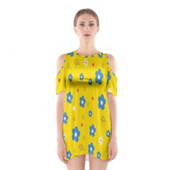  Flowers Spring Shoulder Cutout One Piece Dress by artworkshop