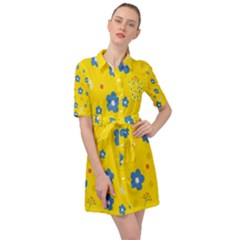  Flowers Spring Belted Shirt Dress by artworkshop