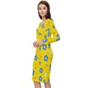  Flowers Spring Long Sleeve V-Neck Bodycon Dress  View2