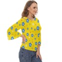  Flowers Spring Cut Out Wide Sleeve Top View3