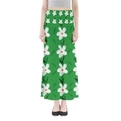 Flowers Art Pattern Floral Full Length Maxi Skirt by artworkshop