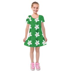 Flowers Art Pattern Floral Kids  Short Sleeve Velvet Dress by artworkshop