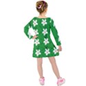 Flowers Art Pattern Floral Kids  Long Sleeve Velvet Dress View2