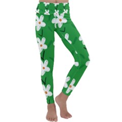 Flowers Art Pattern Floral Kids  Lightweight Velour Classic Yoga Leggings by artworkshop