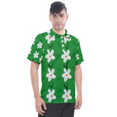 Flowers Art Pattern Floral Men s Polo Tee by artworkshop