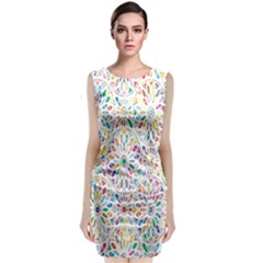 Flowery Floral Abstract Decorative Ornamental Classic Sleeveless Midi Dress by artworkshop