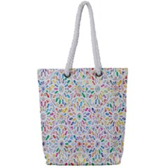 Flowery Floral Abstract Decorative Ornamental Full Print Rope Handle Tote (small) by artworkshop