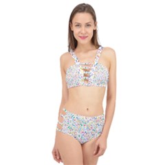 Flowery Floral Abstract Decorative Ornamental Cage Up Bikini Set by artworkshop