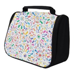 Flowery Floral Abstract Decorative Ornamental Full Print Travel Pouch (small) by artworkshop