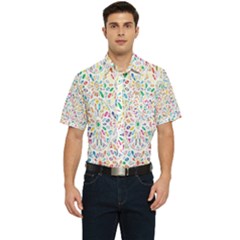 Flowery Floral Abstract Decorative Ornamental Men s Short Sleeve Pocket Shirt  by artworkshop