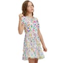 Flowery Floral Abstract Decorative Ornamental Kids  Puff Sleeved Dress View2