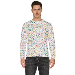 Flowery Floral Abstract Decorative Ornamental Men s Fleece Sweatshirt