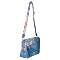 Frost Winter Morning Snow Season White Holiday Shoulder Bag With Back Zipper by artworkshop