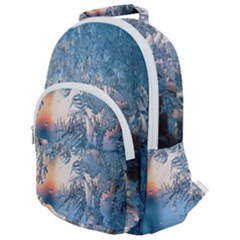 Frost Winter Morning Snow Season White Holiday Rounded Multi Pocket Backpack by artworkshop