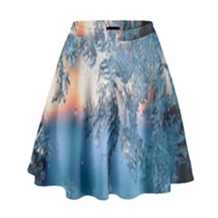 Frost Winter Morning Snow Season White Holiday High Waist Skirt by artworkshop