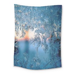 Frost Winter Morning Snow Season White Holiday Medium Tapestry by artworkshop