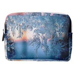 Frost Winter Morning Snow Season White Holiday Make Up Pouch (medium) by artworkshop