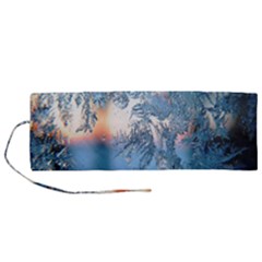 Frost Winter Morning Snow Season White Holiday Roll Up Canvas Pencil Holder (m) by artworkshop